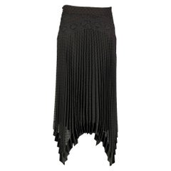 ZIMMERMANN Größe 2 Schwarzer asymmetrischer Rock aus Viskose und Polyester mit Punkten in Schwarz