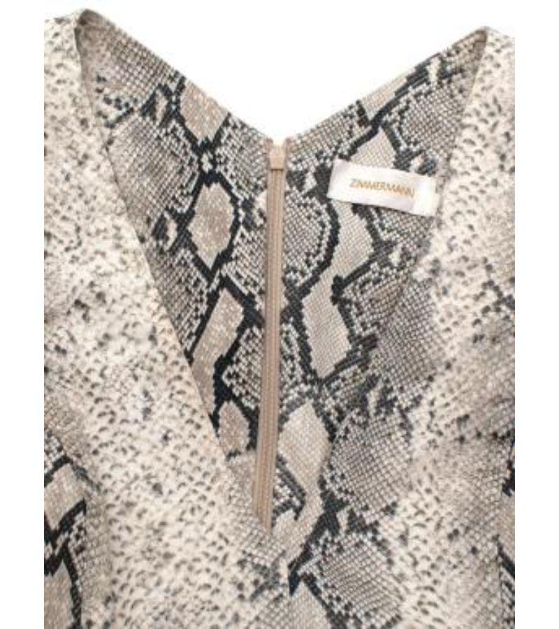 Zimmermann Snake Print Linen Skater Dress For Sale 3