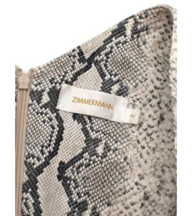 Zimmermann Snake Print Linen Skater Dress For Sale 4