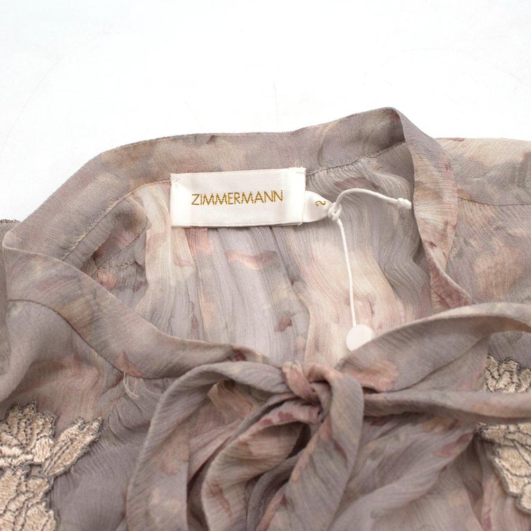 Zimmermann Stranded Glarland crinkle silk-chiffon dress US 4 at 1stDibs