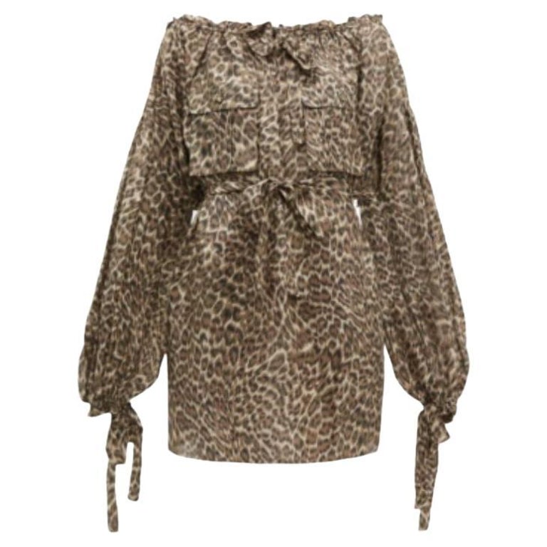 Zimmermann Suraya Leopard Print Silk Pocket Dress For Sale at 1stDibs