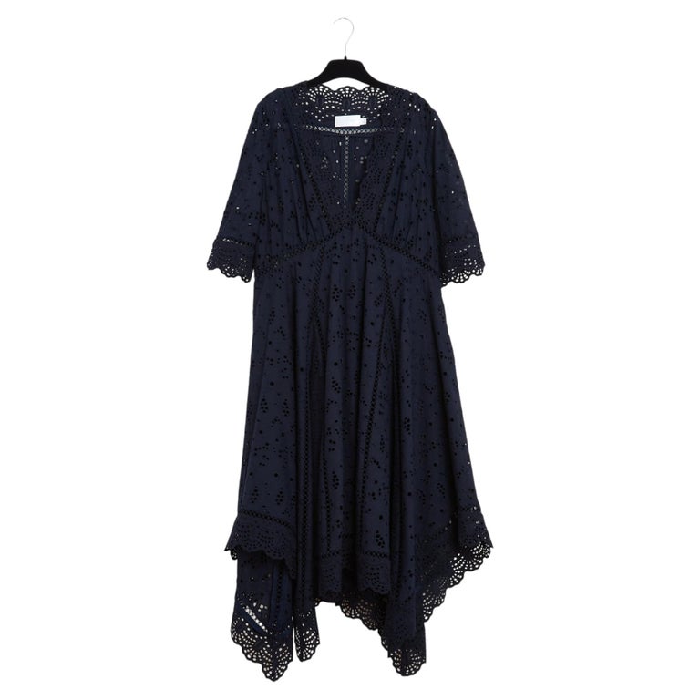 zimmermann navy blue dress ZIMMERMANN broderie-anglaise Belted Dress | Blue
