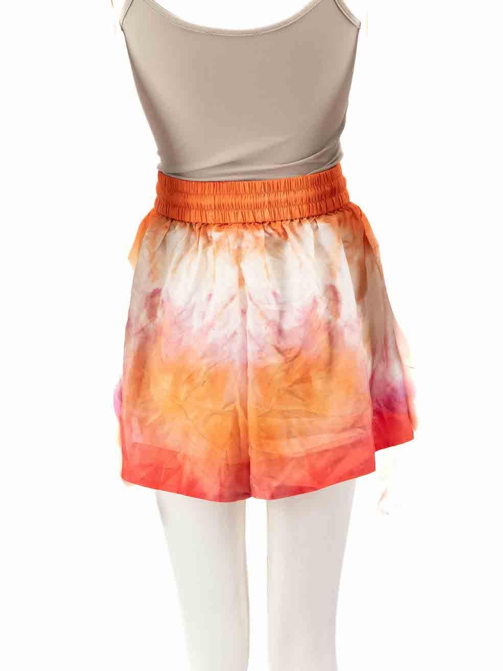 Beige Zimmermann Tie-Dye Silk Shorts Size L For Sale