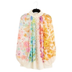 Zimmermann Top Ramie Ottie FR40 Floral Rainbow Linen Blouse UK12 US10