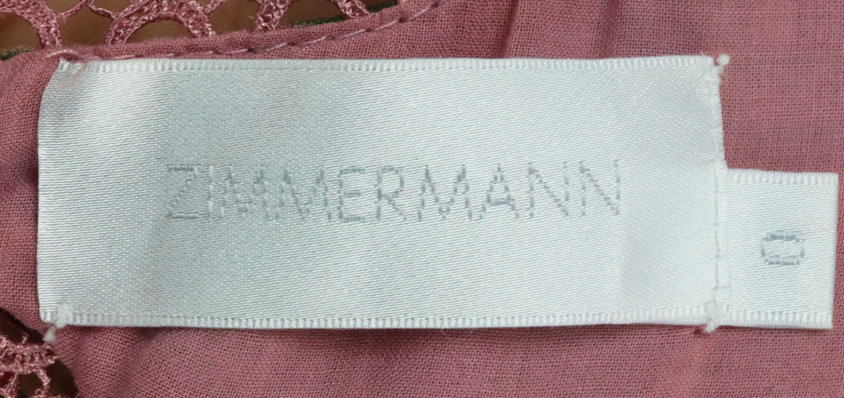 Beige Zimmermann Tropicale Open Back Floral Printed Linen Blend Mini Dress UK 8
