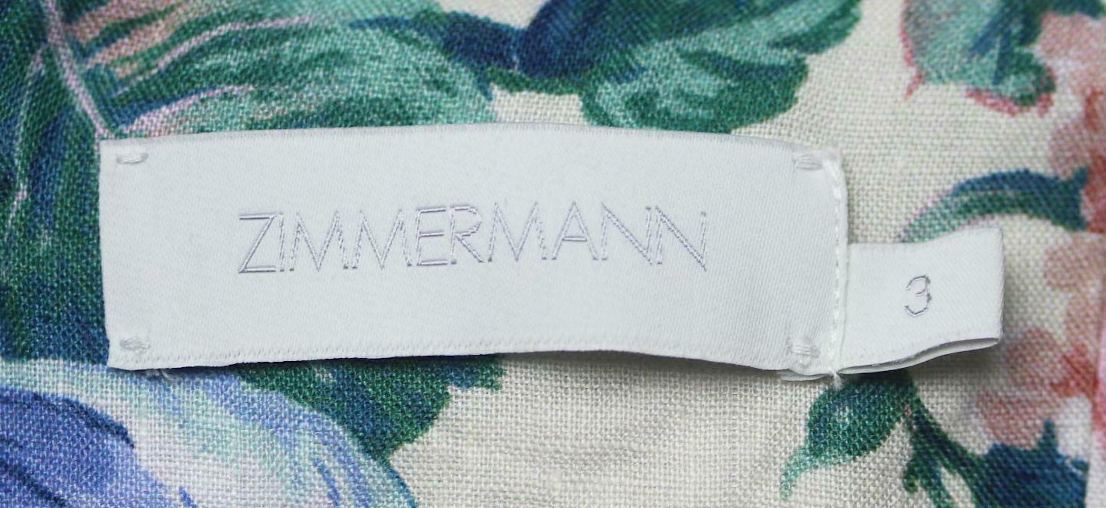 Zimmermann Verity Maxikleid aus Leinen mit gerafftem Blumendruck Damen