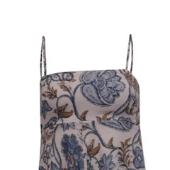 Zimmermann Vitali Floral-Print Midi Dress in Multicolor Linen