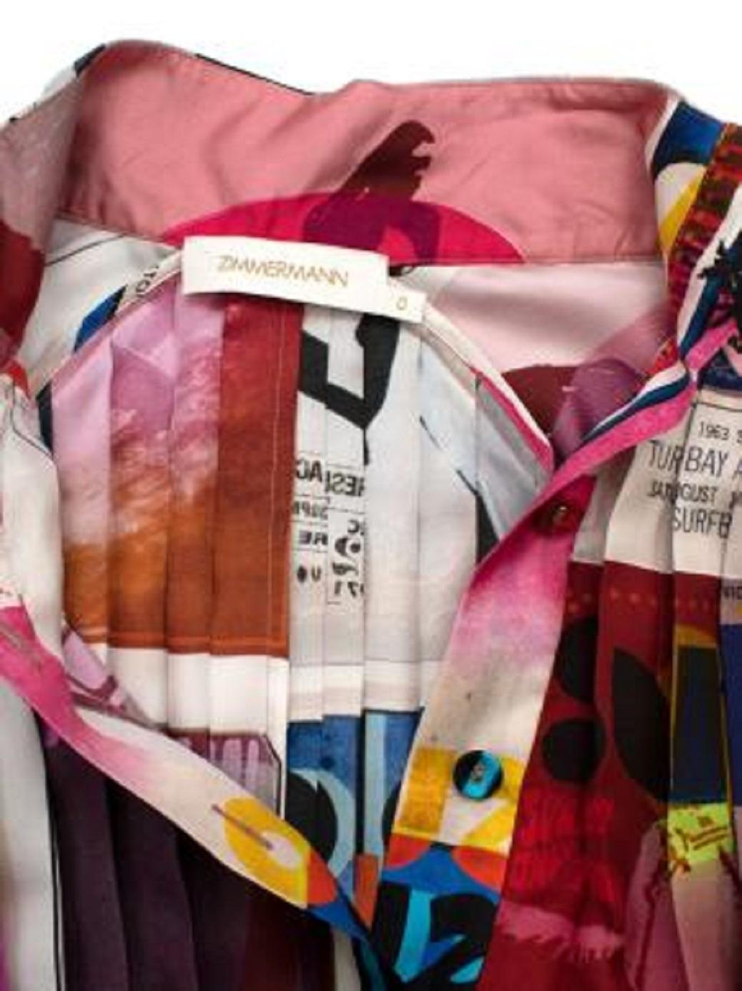 Women's Zimmermann Wavelength Pleated Silk Dress For Sale
