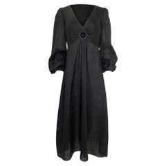 Vestido midi con aberturas «Wayfarer» de Zimmermann, en lino negro