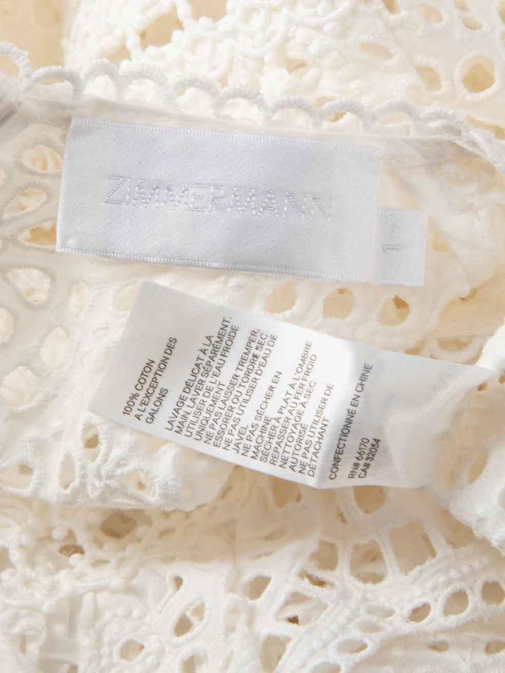 Zimmermann White Broderie Anglaise Scalloped Top Size M 1