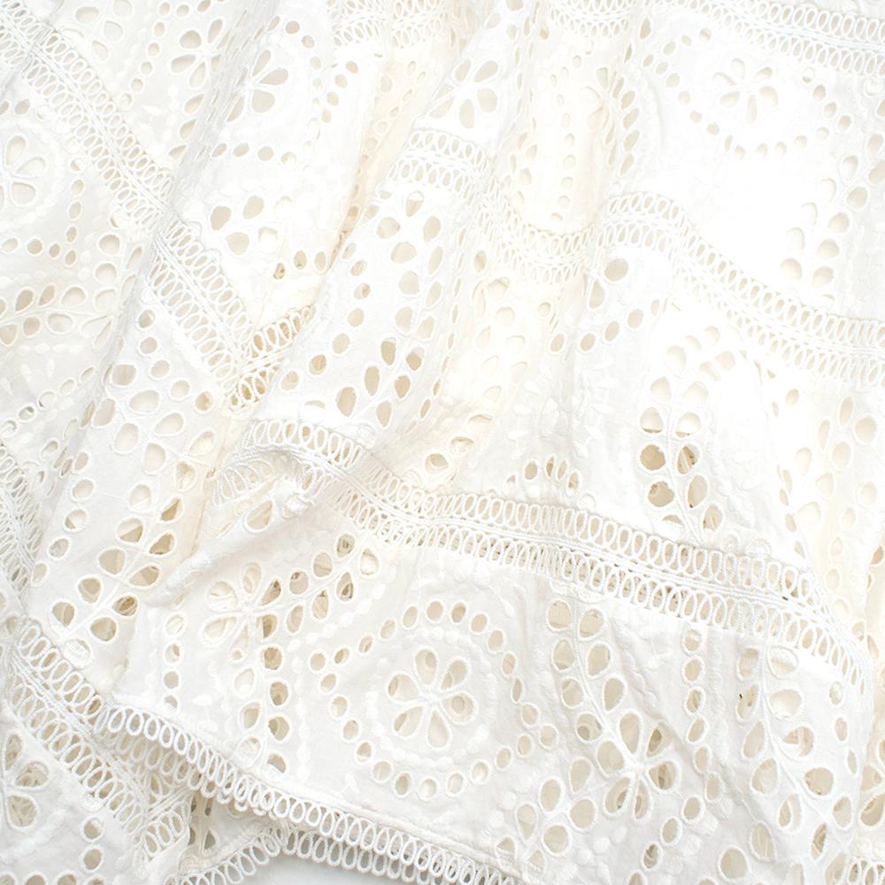 Zimmermann White Broderie Asymmetric Midi Dress Size 1 1