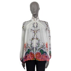 ZIMMERMANN white cotton LOVESTUCK PAISLEY Blouse Shirt 0 XS