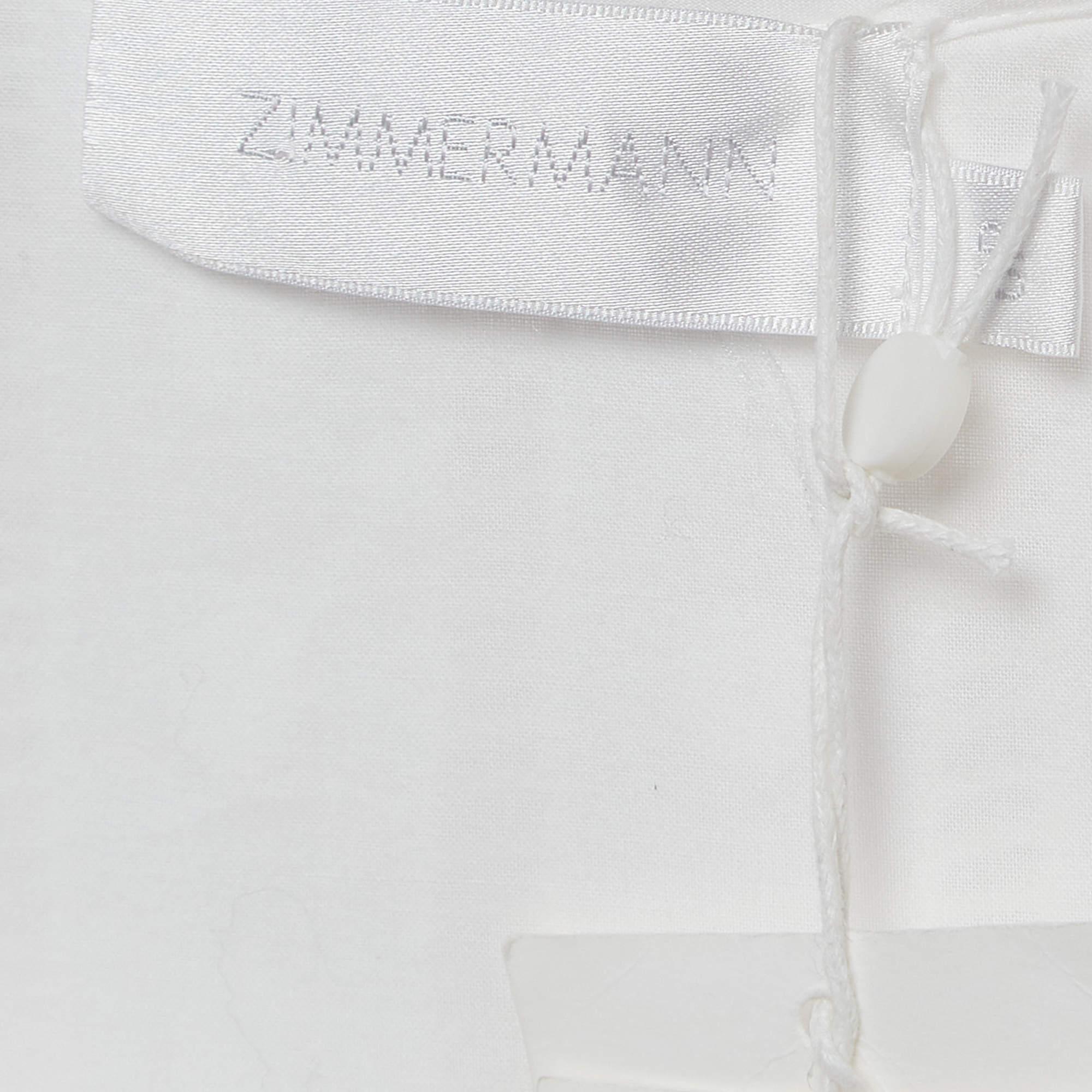 Zimmermann White Dotted Cotton Melody Ladder Mini Dress S In Excellent Condition For Sale In Dubai, Al Qouz 2