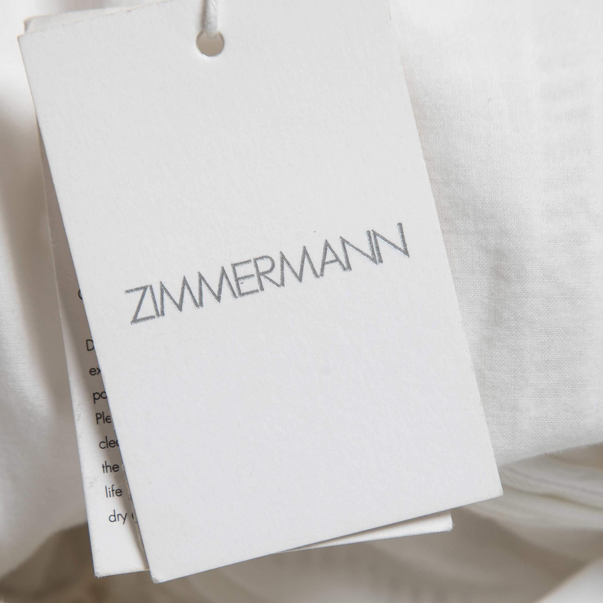 Zimmermann White Dotted Cotton Melody Ladder Mini Dress S In New Condition In Dubai, Al Qouz 2