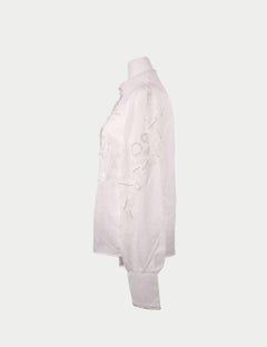 Zimmermann White Embellished Sheer Blouse - M