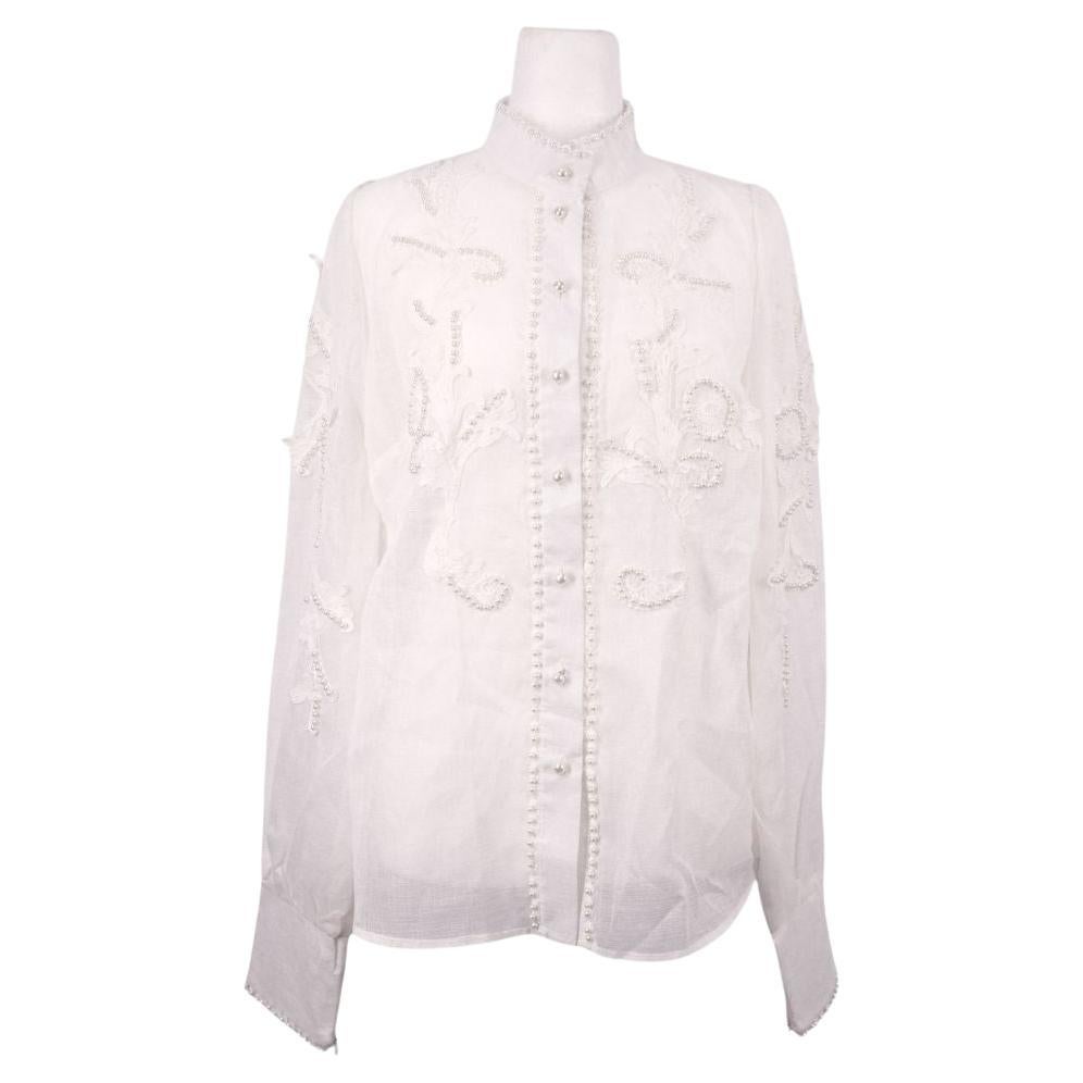 Zimmermann Camicetta bianca impreziosita da trasparenze - M. in vendita