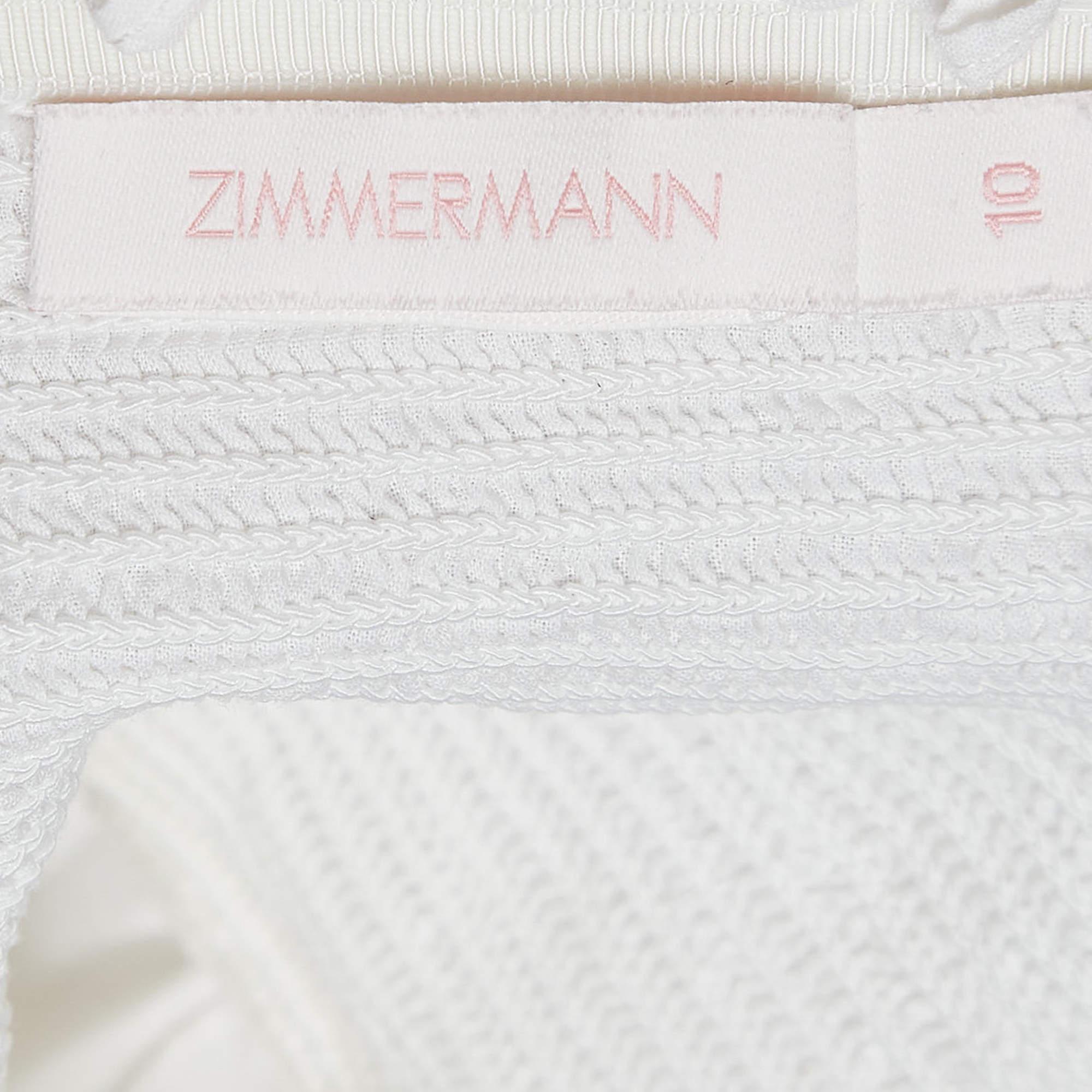 Zimmermann White Embroidered Cotton Dress (10 Yrs) In Good Condition For Sale In Dubai, Al Qouz 2