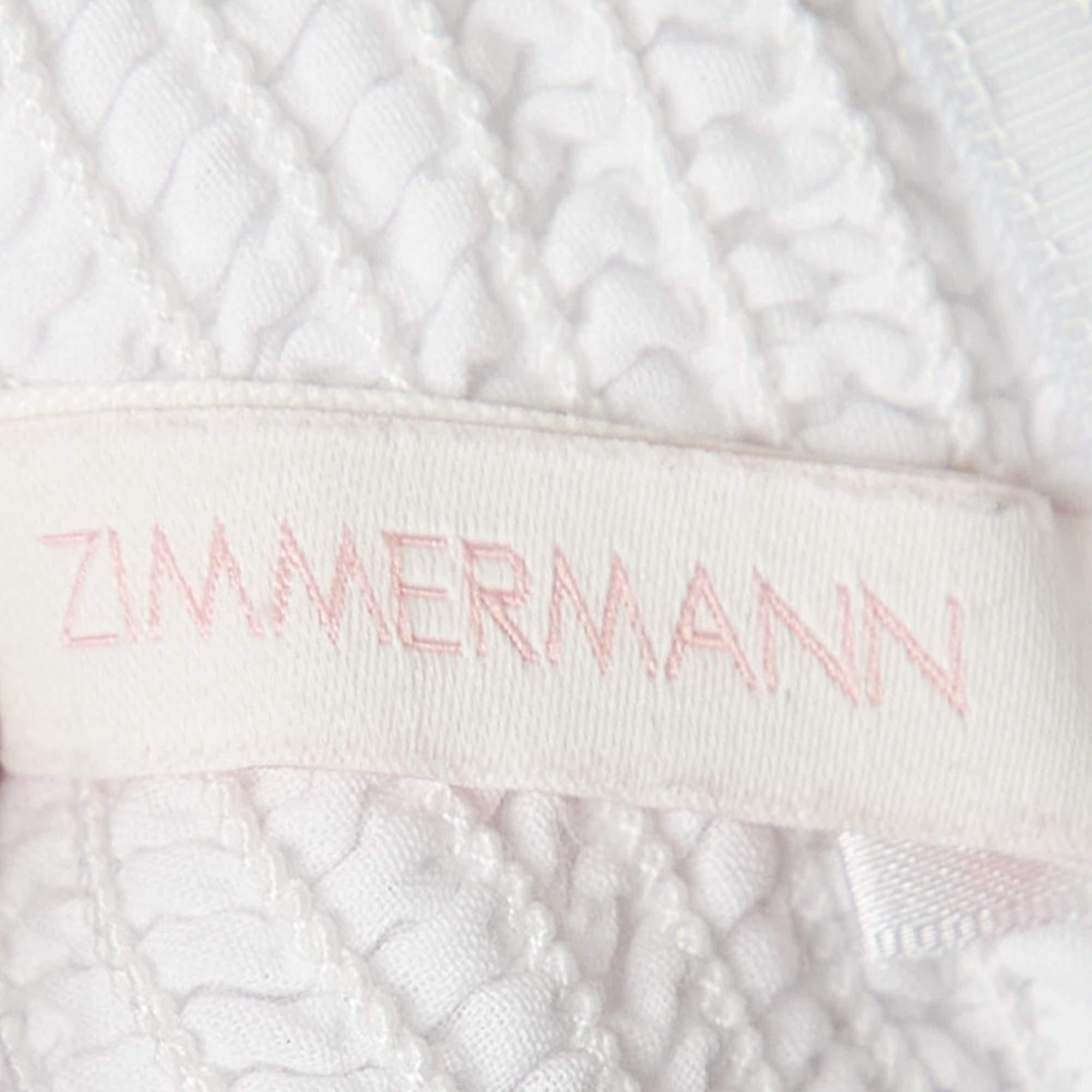 Zimmermann White Embroidered Cotton Dress (10 Yrs) In Excellent Condition For Sale In Dubai, Al Qouz 2