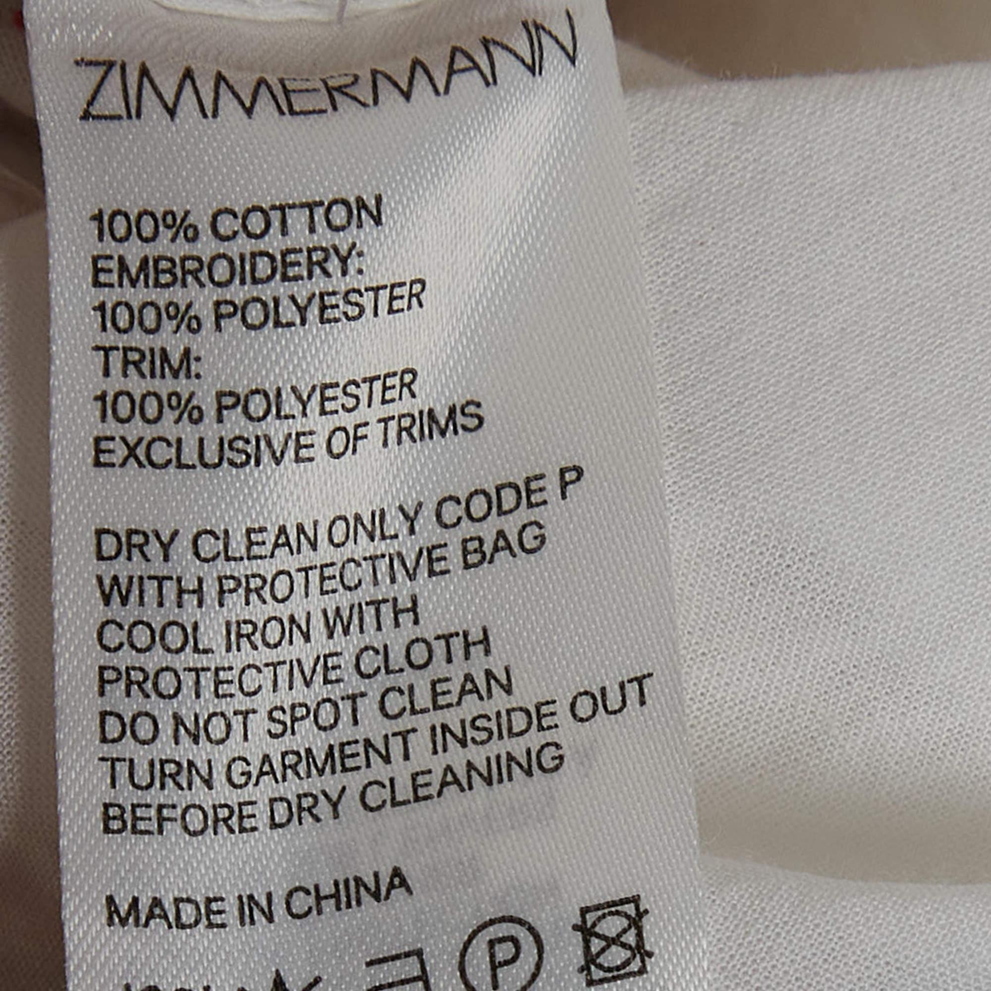 Women's or Men's Zimmermann White Embroidered Cotton Dress (10 Yrs) For Sale