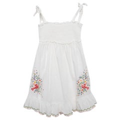 Zimmermann Vestido Blanco de Algodón Bordado (10 Años)