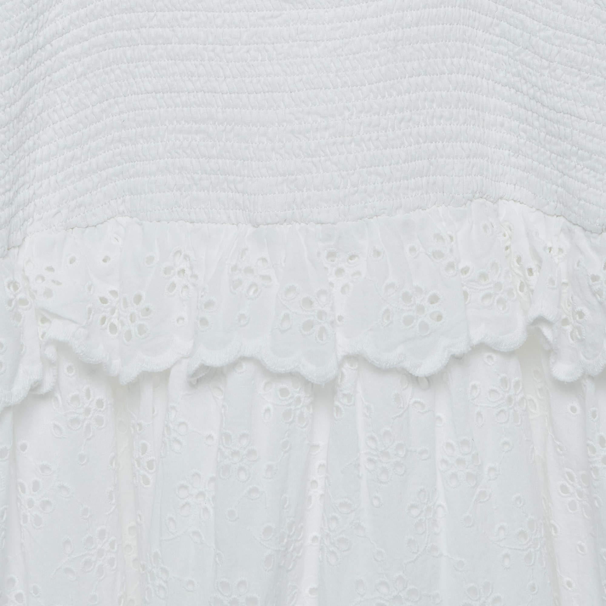 Gray Zimmermann White Eyelet Cotton Dress (10 Yrs) For Sale