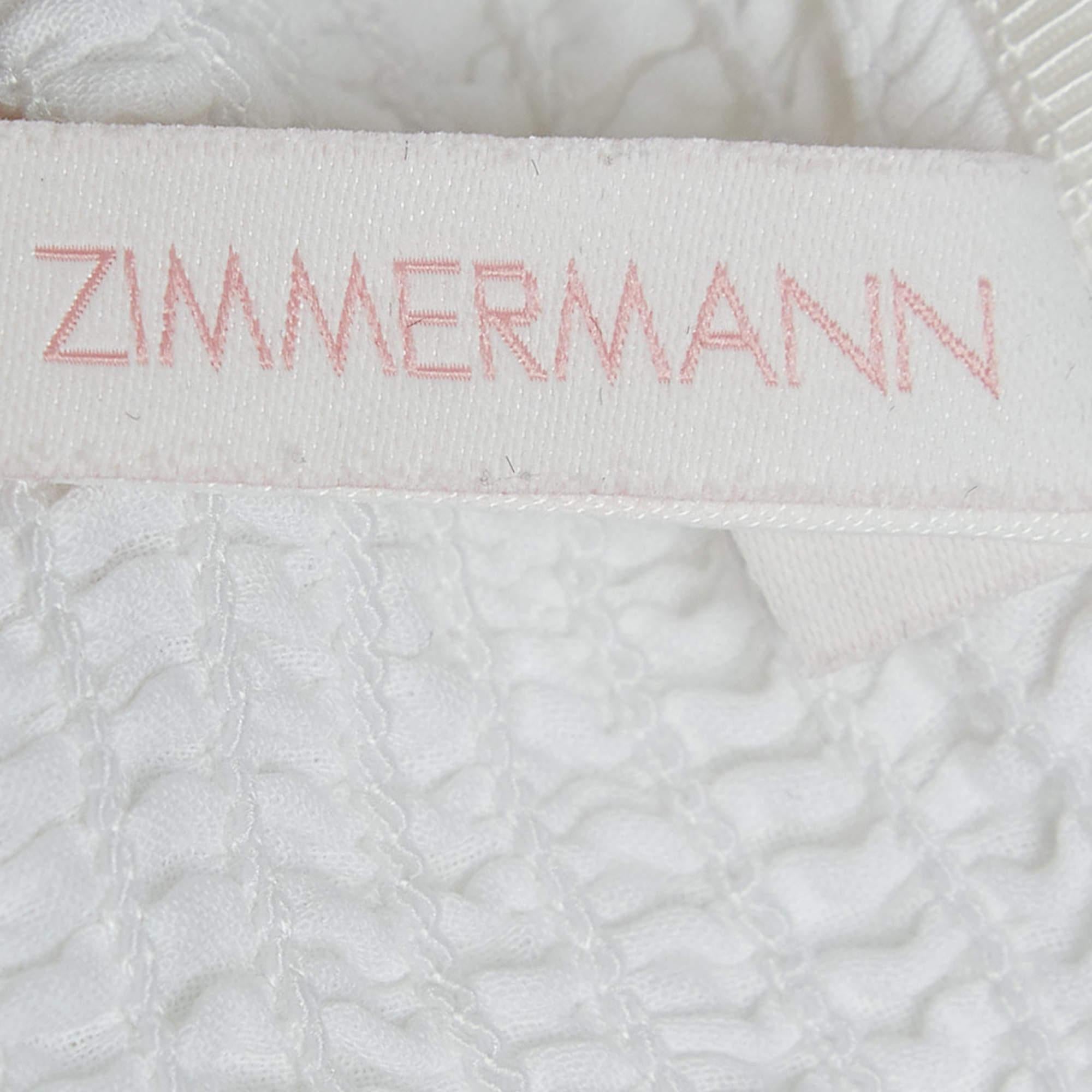 Zimmermann White Eyelet Cotton Dress (10 Yrs) In Excellent Condition For Sale In Dubai, Al Qouz 2