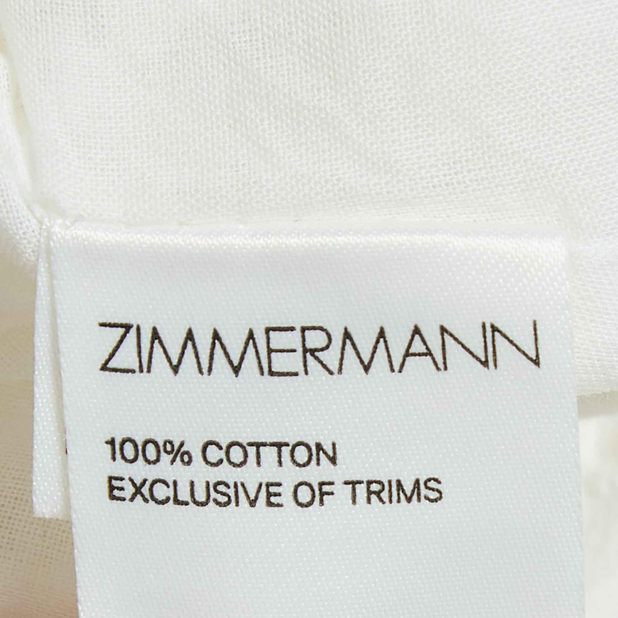 Zimmermann White Floral Lace Cotton Shorts M For Sale 2