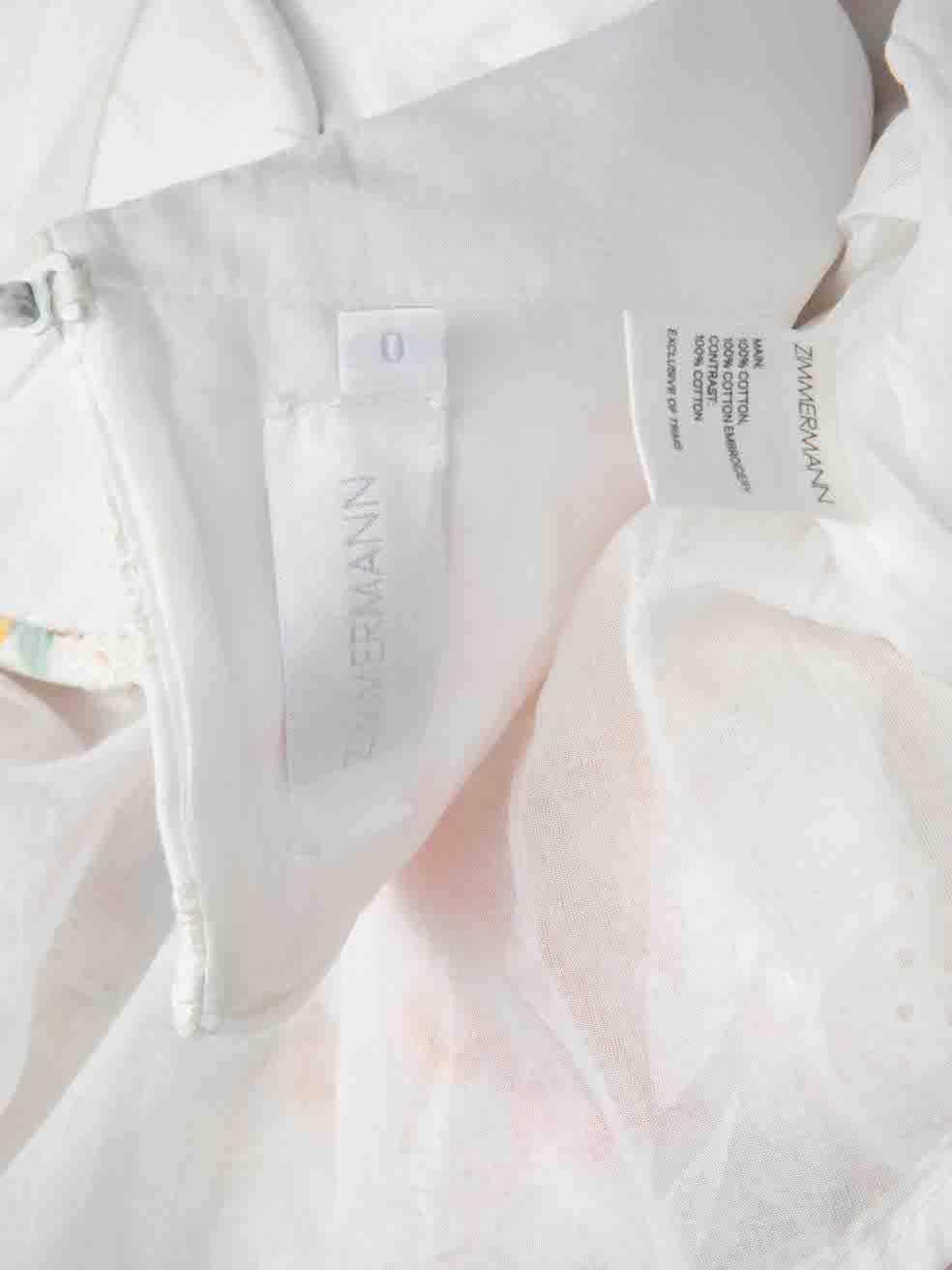Zimmermann White Floral Print Midi Dress Size S For Sale 1