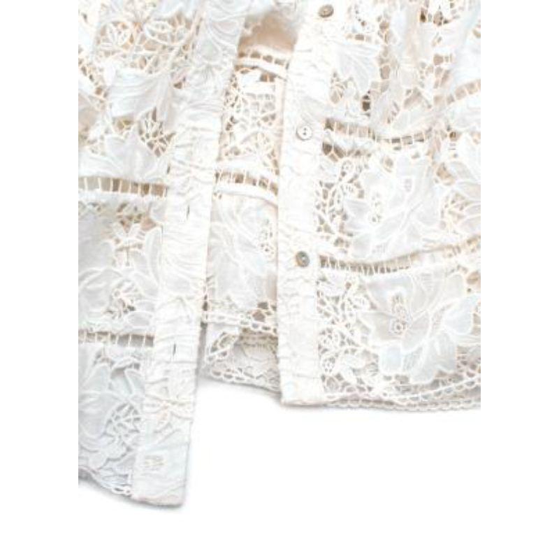 Zimmermann White Guipure Lace Shirt Dress For Sale at 1stDibs