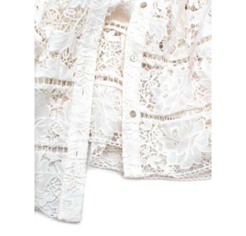 Zimmermann White Guipure Lace Shirt Dress For Sale 5