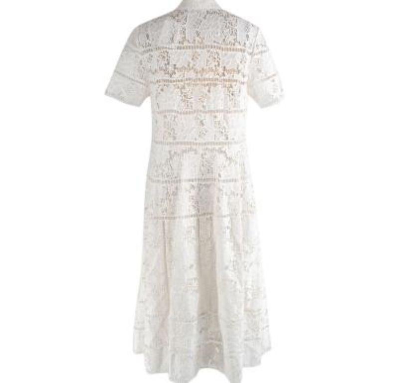 Zimmermann White Guipure Lace Shirt Dress For Sale 1