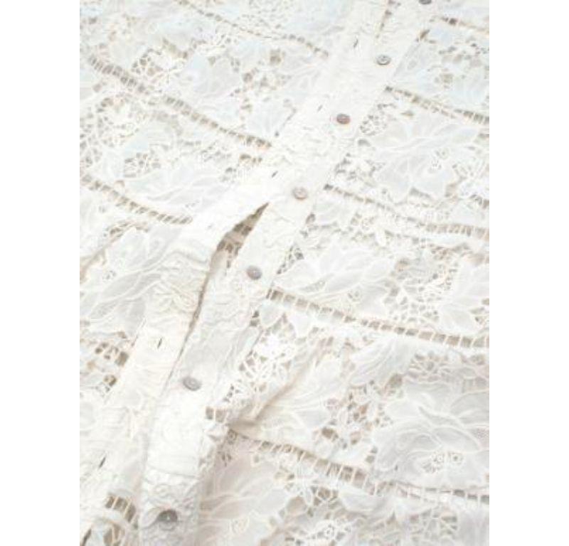 Zimmermann White Guipure Lace Shirt Dress For Sale 2