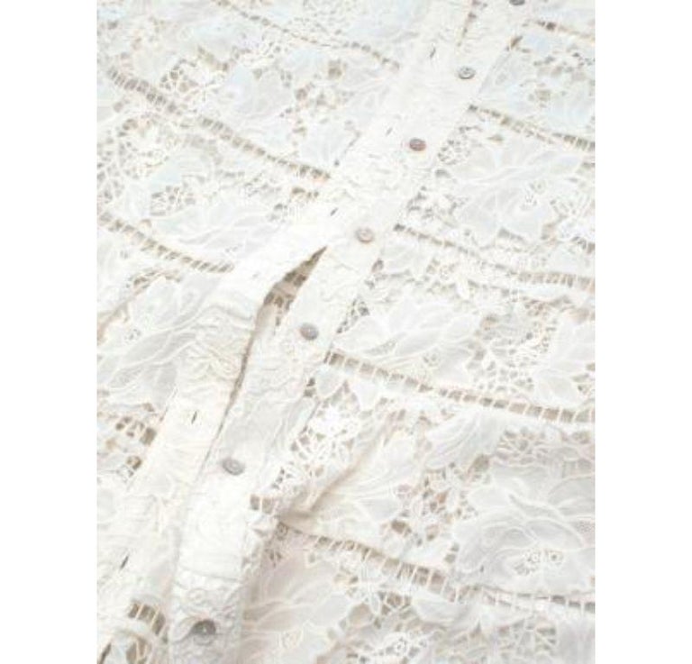 Lia Guipure White Printed Shirt
