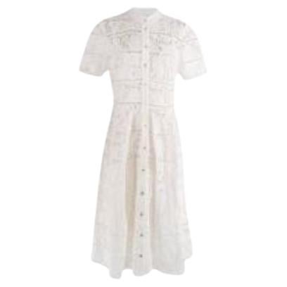 Zimmermann White Guipure Lace Shirt Dress For Sale