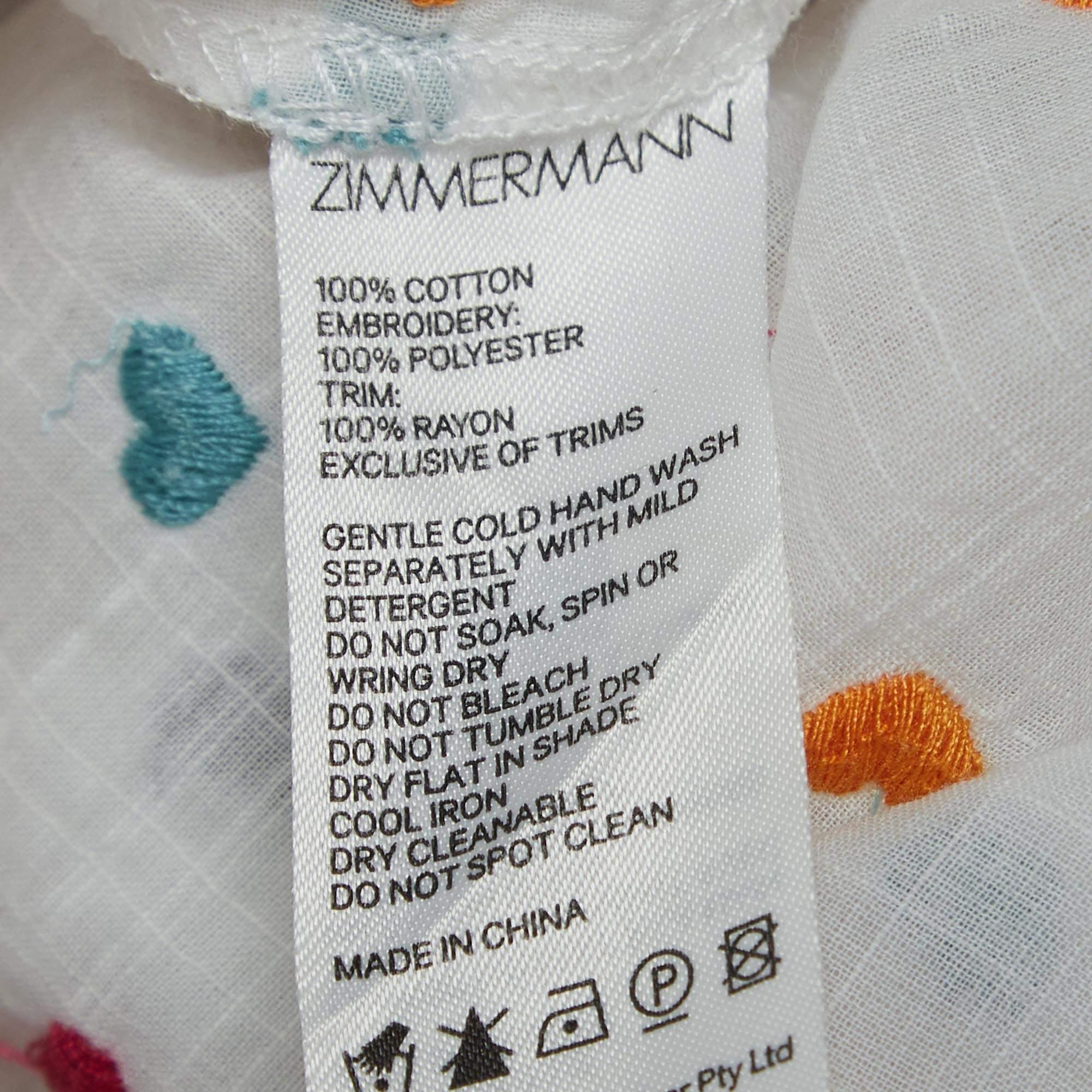 Zimmermann - Robe en coton brodée de cœurs blancs (10 ans) en vente 1