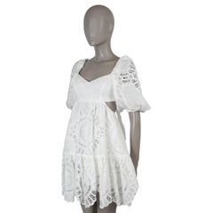 ZIMMERMANN white linen 2023 VACAZ LACE MINI Dress XS