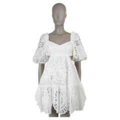 ZIMMERMANN white linen 2023 VACAZ LACE MINI Dress XS