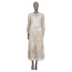 ZIMMERMANN white linen AMELIE FLORAL BRODERIE ANGLAISE Maxi Dress 2 XS