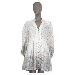 ZIMMERMANN Mini robe blanche en lin CARNABY FLORAL BUTTON FRONT 3 L