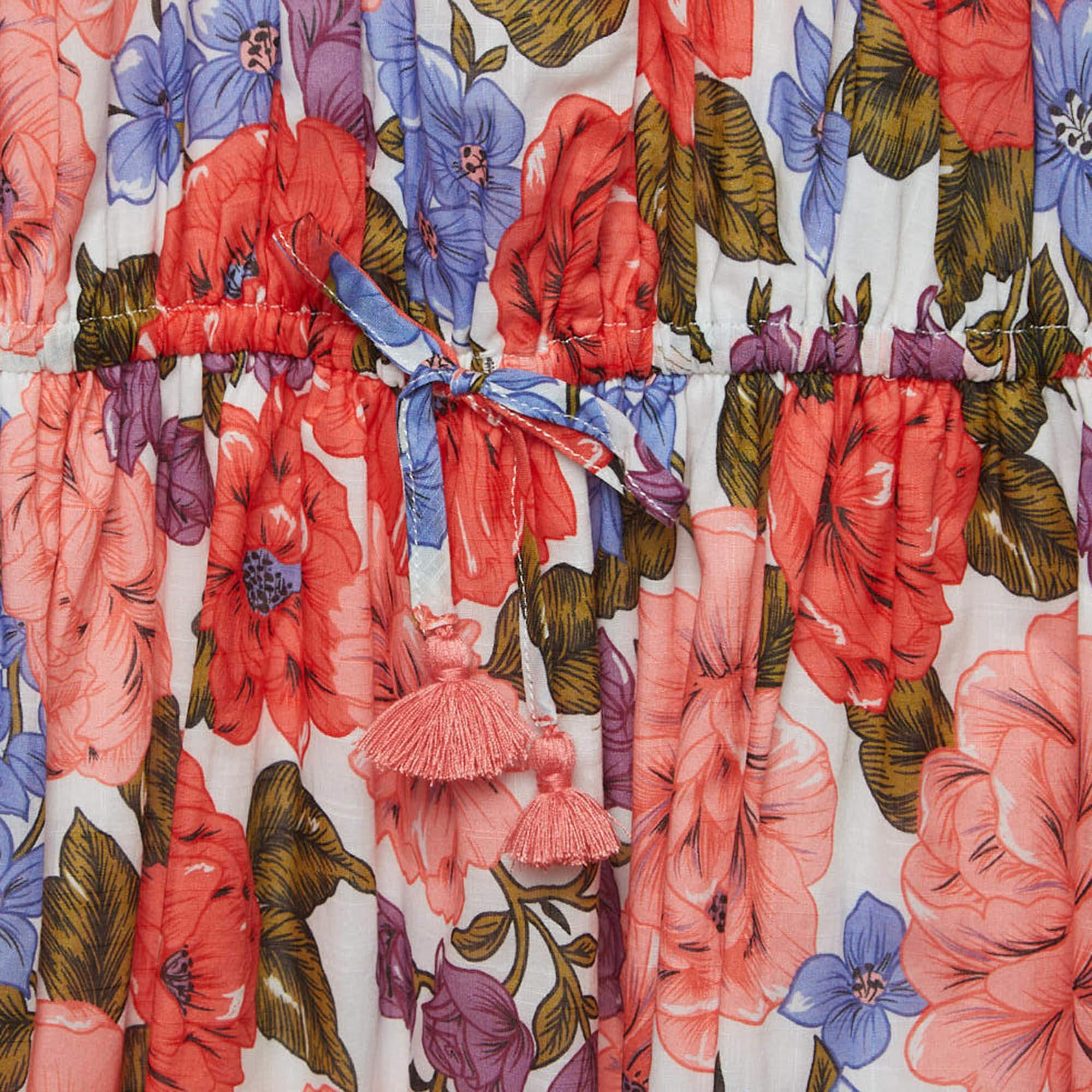 Zimmermann White/Pink Floral Printed Cotton Dress (10 Yrs) In New Condition In Dubai, Al Qouz 2