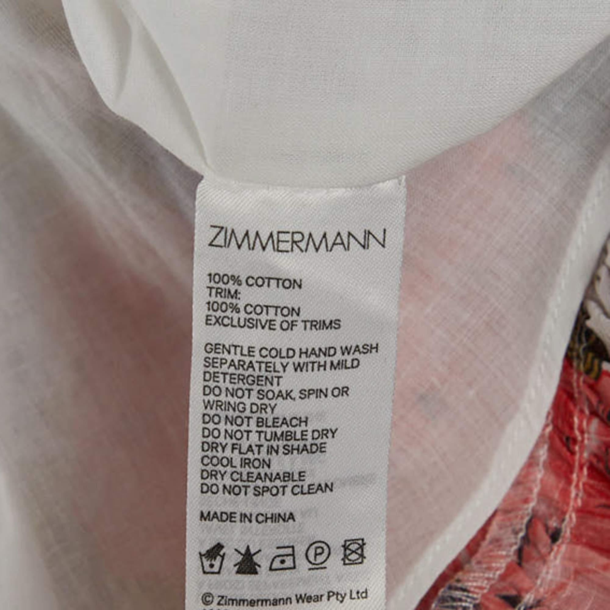 Zimmermann White/Pink Floral Printed Cotton Dress (10 Yrs) 1