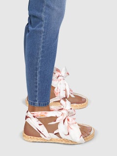 Zimmermann Wicker Floral Ankle Tie Up Sandals Size IT 37