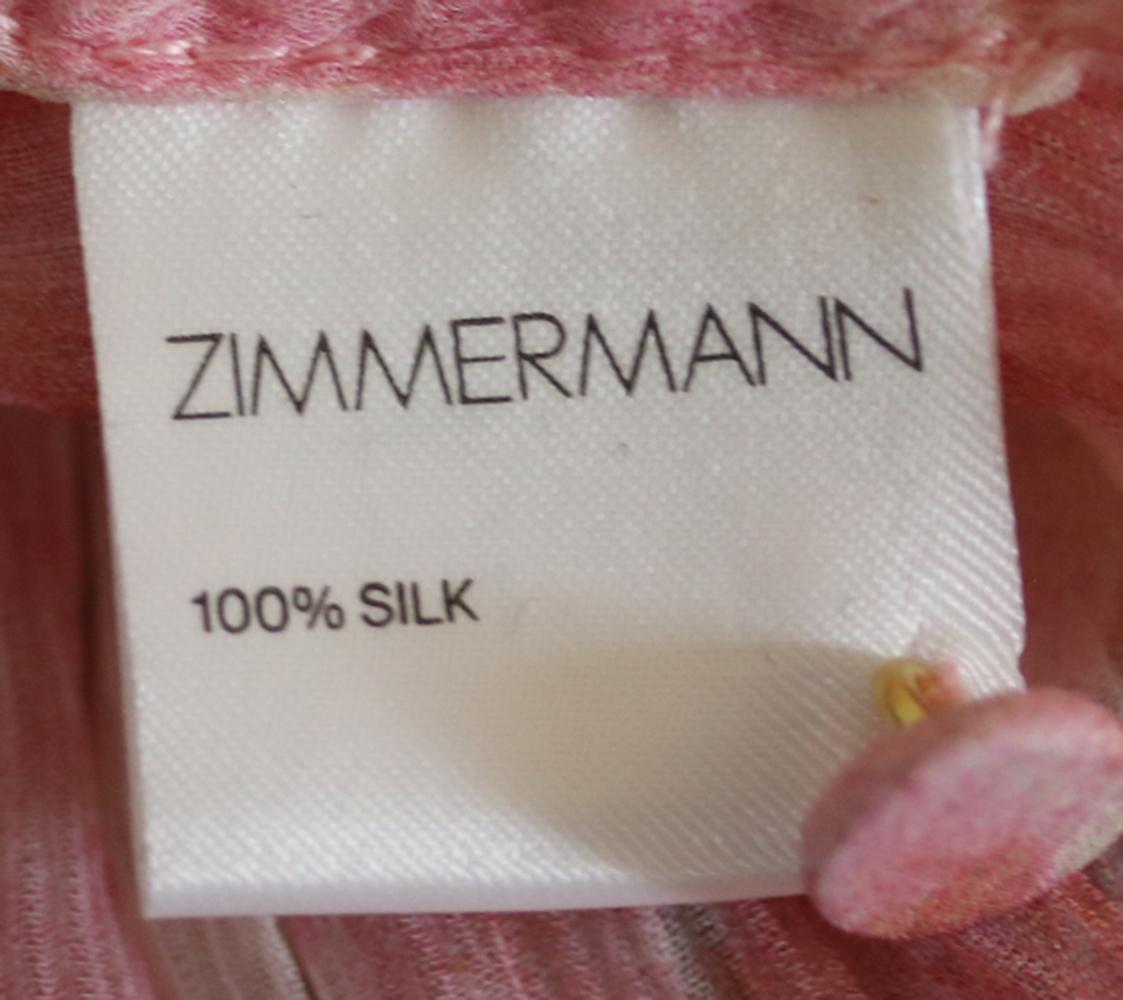Pink Zimmermann Winsome Tie-Dye Silk-Georgette Ruffled Midi Dress