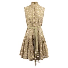 Zimmermann Women's Khaki Leopard Print Sleeveless Belted Mini Dress
