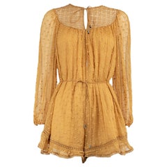Zimmermann Yellow Silk Polkadot Panel Playsuit Size S