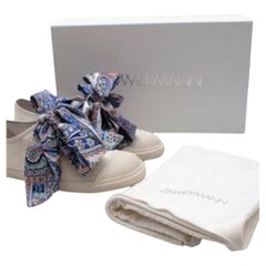 Zimmermann Zimmerman White Canvas Scarf Lace Low-Top Sneakers