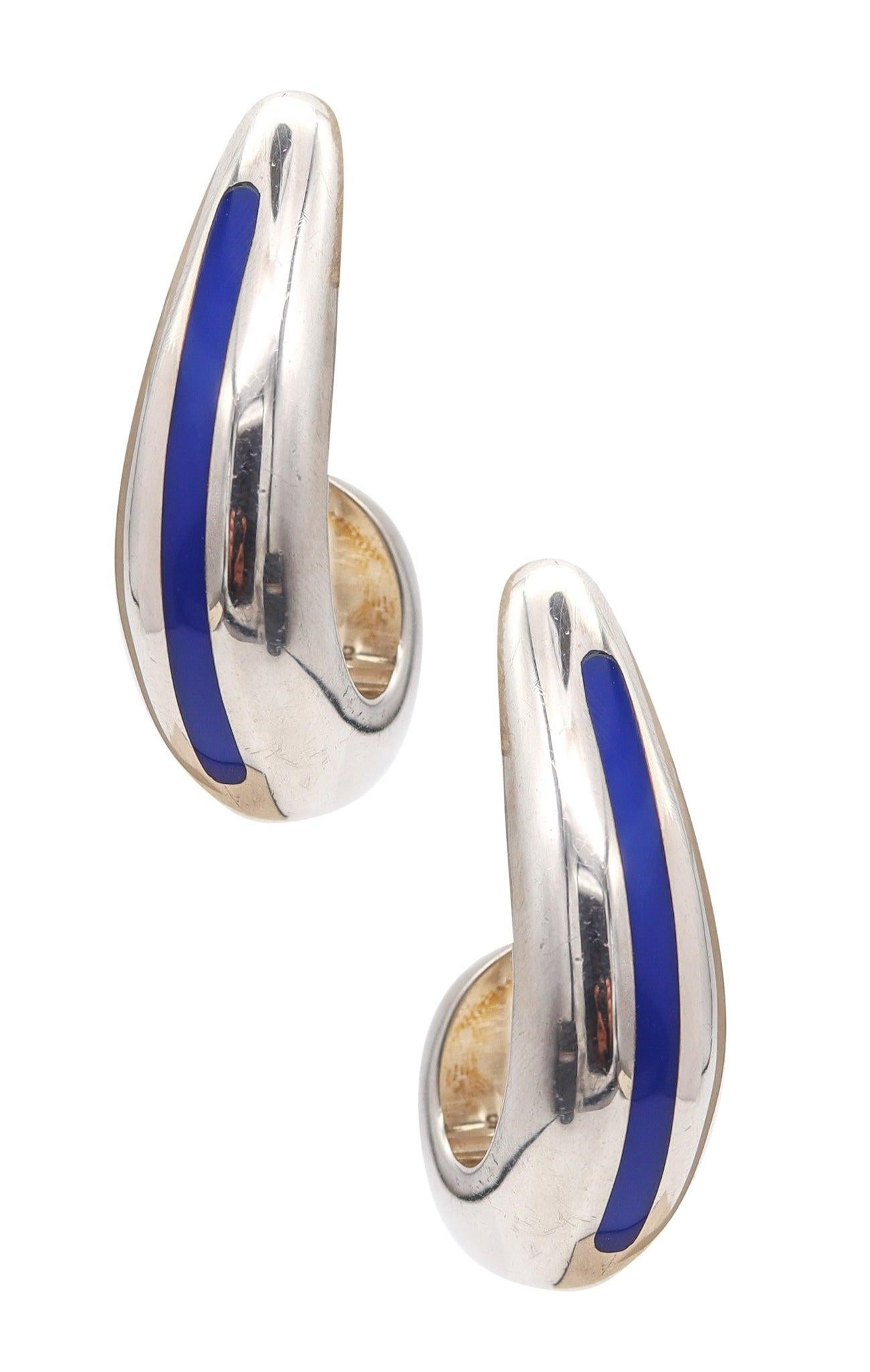 ZINA BEVERLY HILLS Enamelled clips-on hoops Earrings In .925 Sterling Silver