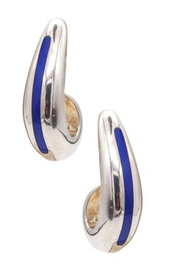 ZINA BEVERLY HILLS Pendientes de aro con clip esmaltados de plata de ley 925