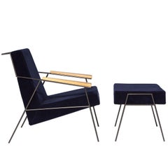 "Zina" Contemporary Armchair and Ottoman by Zanini de Zanine Caldas