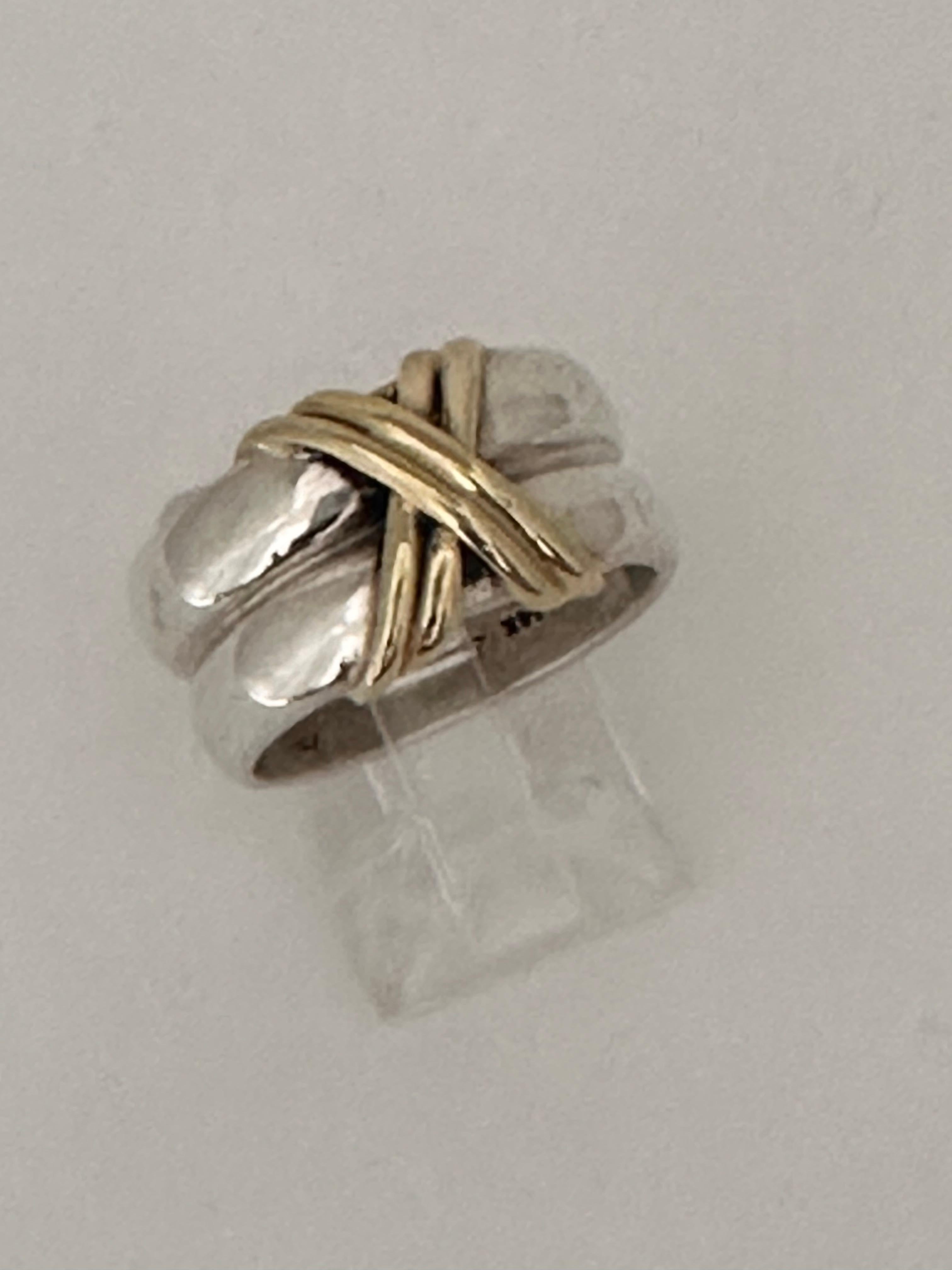 ZINA of Beverly Hills Sterling Silver .925 & 14k Gold 10mm Wide 